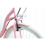 Dámsky retro bicykel 26" Lavida 7-prevodový Ružový, biele kolesá